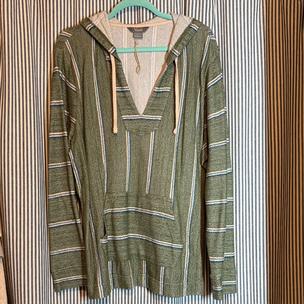 Natural Reflections Green Striped Hoodie